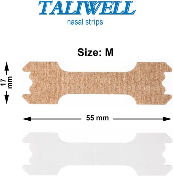 Taliwell Nasenpflaster 100 Stück M Medium, Besser Atmen beim Schlafen, Sport, Schnupfen, Nasenstrips gegen Schnarchen, Anti-Schnarch-Pflaster Stopper – Bild 5