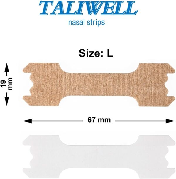 Taliwell Nasenpflaster 400 Stück L Large, Besser Atmen beim Schlafen, Sport, Schnupfen, Nasenstrips gegen Schnarchen, Anti-Schnarch-Pflaster Stopper – Bild 5