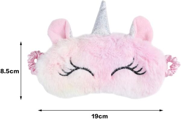 Reisen Atmungsaktive Augenmaske Plüsch Einhorn Schlafmaske Cartoon Augenmaske Zum Schlafen für Kinder Erwachsene Frauen Hellrosa – Bild 7