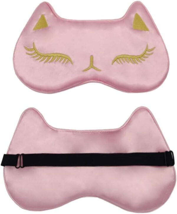 Reccisokz Rec Schlafmaske,Schlafmaske Seide,Augenmaske,Verdunkelung Schlafbrille,Schlafmasken,Travel Essentials,mit Verstellbarem Stirnband für Herren,Frauen,Kinder(Rosa)