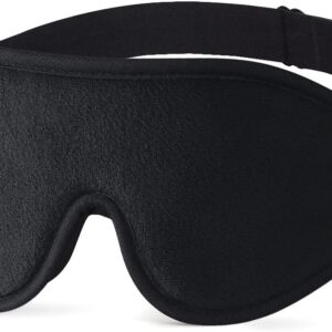 Schlafmaske für Frauen Herren, Umisleep 3D Konturierte Augenmaske, Superweich und Bequem, 100% Licht Blockierende Schlafbrille Augenbinde für Reisen, Schlaf, Schlaflosigkeit, Migräne (B-Schwarz)