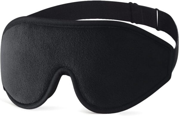 Schlafmaske für Frauen Herren, Umisleep 3D Konturierte Augenmaske, Superweich und Bequem, 100% Licht Blockierende Schlafbrille Augenbinde für Reisen, Schlaf, Schlaflosigkeit, Migräne (B-Schwarz)