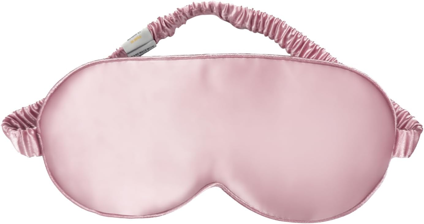 YUNCHI 100% Schlafmaske Seide Frauen Damen Herren Bequem Bio Satin Schlafbrille Silk Sleeping Eye Mask Augenmaske 19 Momme Reine Maulbeerseide Stoff Augenbinde Zum Schlafen (Rosa) – Bild 8