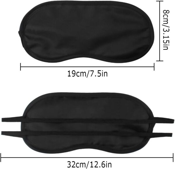 Schlafmaske 30Pcs Augenmaske Seiden Schlafmaske Augenbinde für Damen Herren, Tragbare Schlafbrille mit Gummibänder für Reisen Schichtarbeit（Schwarz） – Bild 5