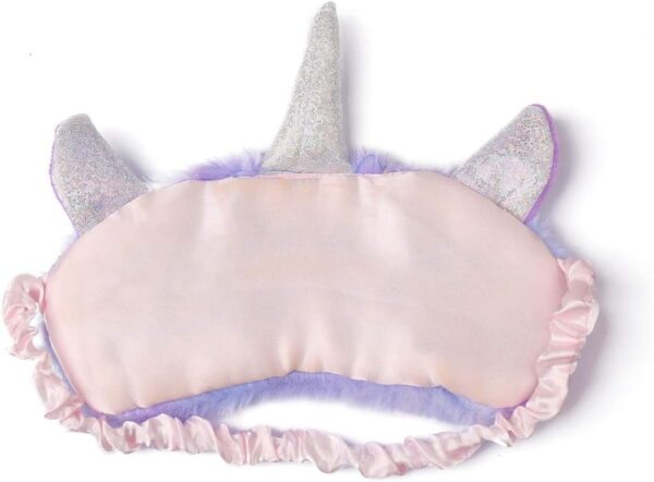 Schlafmaske Kinder, Ultraweich Schlafmaske Kinder Mädchen 3D Süße Tiere Schlafbrille Kinder für Mädchen Jungen Damen Nickerchen Reisen (Lila,Einhorn) – Bild 3