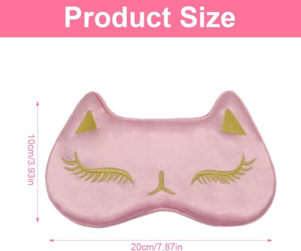 Reccisokz Rec Schlafmaske,Schlafmaske Seide,Augenmaske,Verdunkelung Schlafbrille,Schlafmasken,Travel Essentials,mit Verstellbarem Stirnband für Herren,Frauen,Kinder(Rosa) – Bild 2