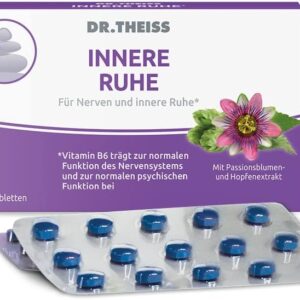 Dr. Theiss Innere Ruhe 30 Tabletten, für Nerven und innere Ruhe, Beruhigung bei Stress und Hektik im Alltag, mit Magnesium, Passionsblumen- und Hopfenextrakt