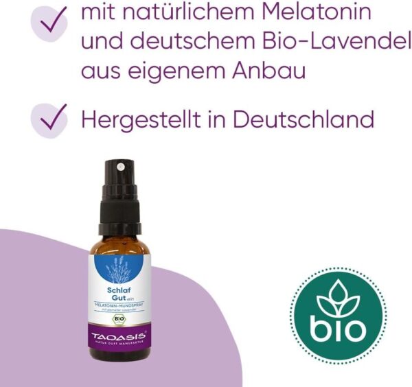 TAOASIS Schlaf gut ein Melatonin - BIO Mundspray – Bild 3
