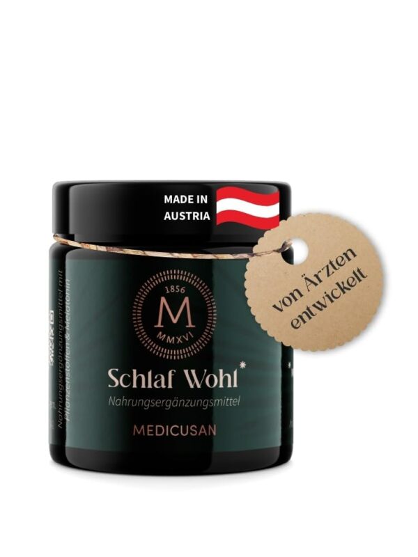 Medicusan Schlaf Wohl – 400mg Lavendel – 700mg Zitronenmelisse – 525mg Rosmarin – 200mg Ashwagandha / Schlafbeere– Melatonin – 1 Kapsel/Tag – 30 Kapseln/30 Tage