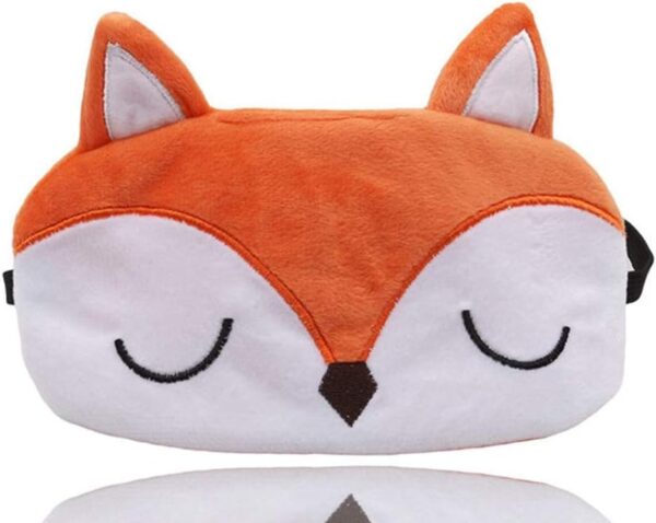 Laahoem Tierschlaf Augenmaske Nette lustige 3D Weiche Flauschige Cartoon Augenmaske Zum Schlafen Reisen Atmungsaktive Lidschattenmaske Kinder Erwachsene Frauen Fox Orange
