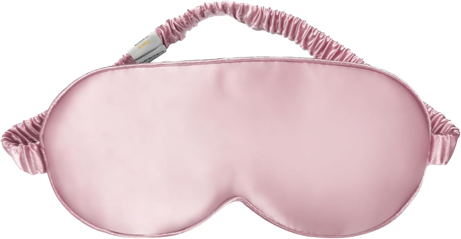 YUNCHI 100% Schlafmaske Seide Frauen Damen Herren Bequem Bio Satin Schlafbrille Silk Sleeping Eye Mask Augenmaske 19 Momme Reine Maulbeerseide Stoff Augenbinde Zum Schlafen (Rosa)