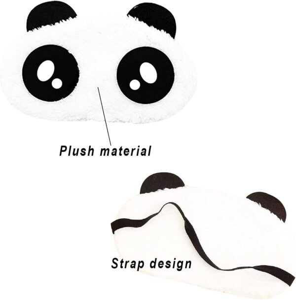 OSUTER 8 Stücke Schlafmaske Plüsch Süß Schlaf Augenmaske Panda Schlafmaske Augenabdeckung für Kinder Mädchen Damen Reisen Nickerchen Nacht – Bild 3