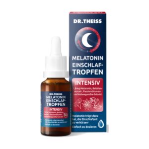 Dr. Theiss Melatonin Einschlaf-Tropfen Intensiv – für schnelleres Einschlafen | 20ml | Hilfe bei Ein- und Durchschlafproblemen | Mit Melatonin, Passionsblume, Ashwaganda & Baldrianwurzel-Extrakt
