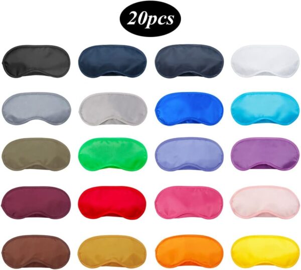 Gativs Schlafmasken Set 20 Stücke Augenmaske Schlaf Augenmaske Augenabdeckung Schlafmaske Augenmasken Augenbinde Mehrfarbig Augenmaske Abdeckung Leichte Augenbinde Blindfold für Reisen mit Gummibänder – Bild 3