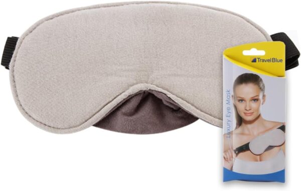 Travel Blue Luxuriöse Schlafmaske Frauen & Herren - 100% Baumwolle Augenmaske, Weich Gepolstert für Komfort, Lichtblockierend mit Elastikband, Perfekt für Reisen & Schlaf
