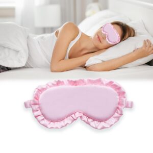 Schlafmaske, Seiden-Schlafmaske mit verstellbaren Bändern, bequeme und super weiche Augenmaske ultimative Schlafhilfe, Augenbinde (Rosa)