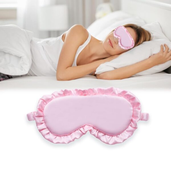 Schlafmaske, Seiden-Schlafmaske mit verstellbaren Bändern, bequeme und super weiche Augenmaske ultimative Schlafhilfe, Augenbinde (Rosa)