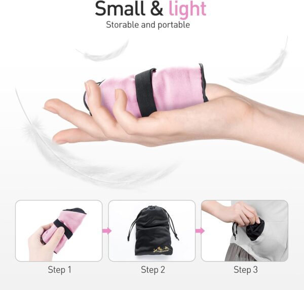 Viedouce Schlafmaske Seide Augenmaske,100% Hautfreundlich Seide Schlafmaske Frauen und Herren, Angenehme Schlafmaske Ideal für Schlaf zu Hause und Auf Reisen (1 Pack- Rosa) – Bild 6