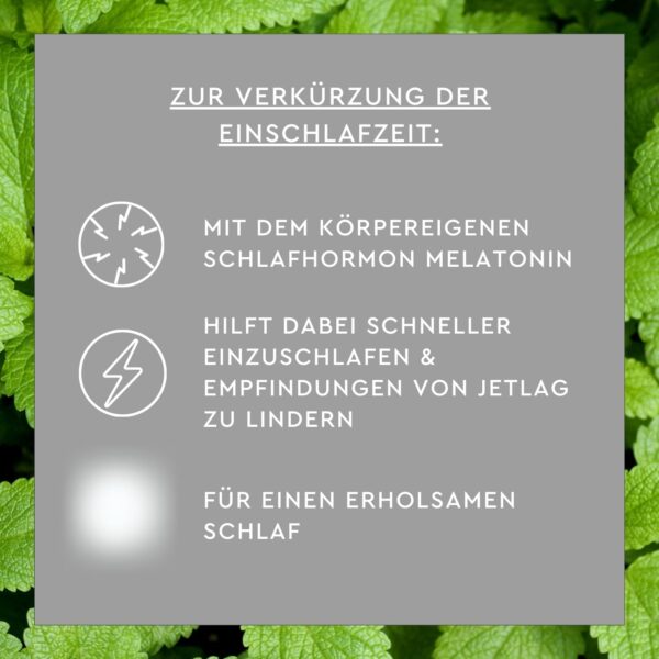SUNLIFE Melatonin Kapseln hochdosiert - 1 x 30 Stück - Melatonin 1mg Kapseln mit Zitronenmelisse-Extrakt - Gut Einschlafen Kapseln für Erwachsene - hochwertiges Schlafmittel - ideal bei Jetlag – Bild 4