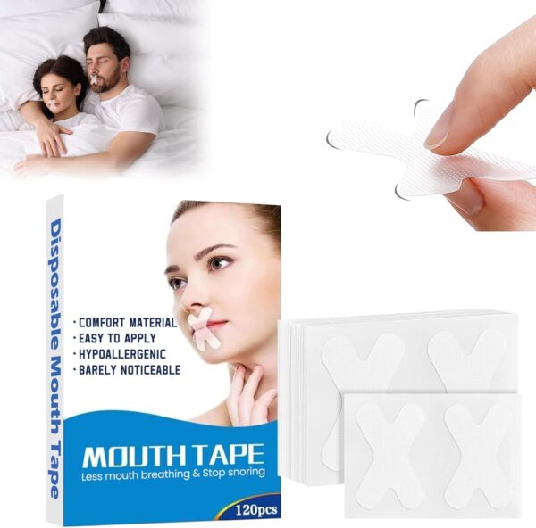 120PCS Mouth Tape,Mouth Tape for Sleeping,Schlaf Tape,Schnarchpflaster,Anti Schnarch Pflaster,Mund Tape Schlaf,Mundpflaster,Verbessern Sie Die Schlafqualität Weniger Mundatmung und Schnarchen – Bild 9