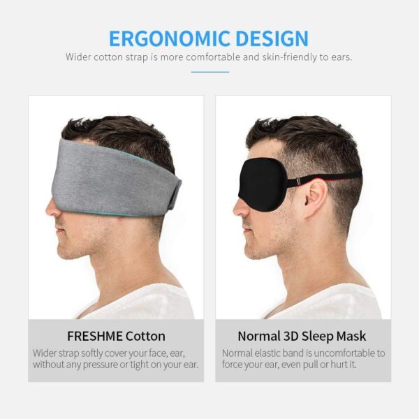Handgefertigte Schlafmaske aus Baumwolle – neues Design, lichtblockierende Schlafmaske, weich und bequem, Augenform, Blinder, Augenform, Flugzeug, mit Tasche für Schlafen und Reisen, für Damen, Herren – Bild 3