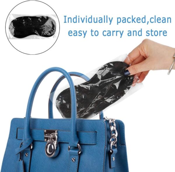 Schlafmaske 30Pcs Augenmaske Seiden Schlafmaske Augenbinde für Damen Herren, Tragbare Schlafbrille mit Gummibänder für Reisen Schichtarbeit（Schwarz） – Bild 6