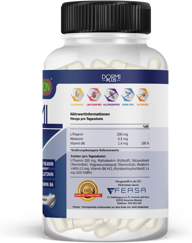Healthy Fusion DormiPlus | 100% reines Melatonin + L-Theanin + Vitamin B6 | Fördert schnellen, tiefen & erholsamen Schlaf | Unterstützt 8 Stunden natürliche Regeneration | 90 Kapseln – Bild 8