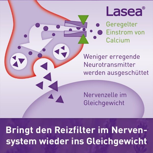 Lasea® hilft natürlich abzuschalten, beruhigt und bessert in Folge den Schlaf Pflanzliches Arzneimittel mit speziellem Lavendelöl | 56 Kapseln inkl. SANDAY DUSCHGEL Guten Morgen 100ml – Bild 8