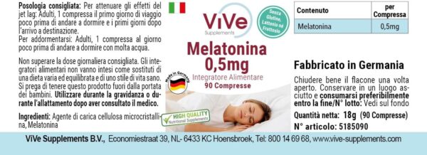 Melatonin 0,5mg - 90 Tabletten - sicher dosiert und vegan - vor dem Schlafengehen | Qualität aus Deutschland von ViVe Supplements – Bild 6