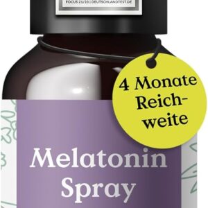 NATURE LOVE® Melatonin Spray – geschmacksneutral – ohne Alkohol – 0,5 mg Melatonin pro Tagesdosis – mit Vitamin B1 und B6 – 30 ml, vegan, hochdosiert