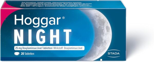 Hoggar Night – Schlaftabletten zur Hilfe beim Einschlafen und bei akuten Schlafstörungen – Gut verträglich, für erholsamen Schlaf – 1 x 20 Tabletten