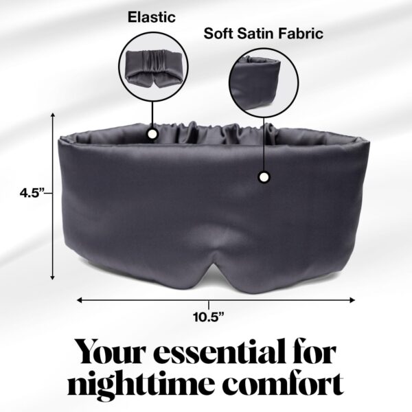 Kitsch Verdunkelungs-Satin-Schlafmaske, weicher als echte Maulbeerseide, weiche druckfreie Augenbinde für geschwollene Augen mit verstellbaren Trägern, gewichtete Augenmaske zum Schlafen, für Damen – Bild 2