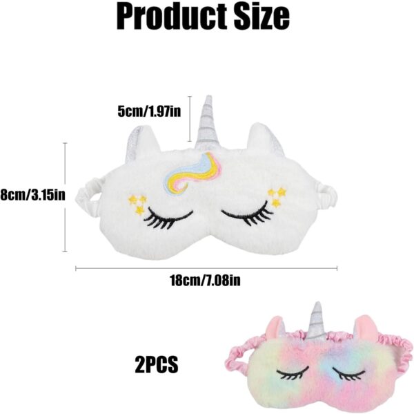 Dinghaole 2 Stück Schlafmaske Kinder Mädchen, Kinder-Augenmaske, Schlafmasken Einhorn, Schlafmasken Set für Kinder, Jungen, Mädchen, zum Schlafen, Mittagspause, Reisen, Pyjama-Party – Bild 2