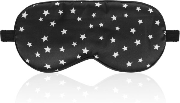 Seiden-Schlafmaske Augenmaske aus Reiner Seide mit Verstellbarem Riemen Verdunkelung Schlafbrille Bequeme Weiche Augenmaske Schlafhilfe Augenbinde für Schlafqualität Licht Blockieren Goldene Sterne
