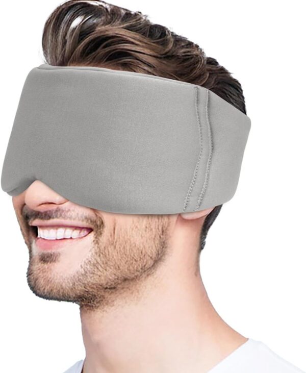 Hilph Augenmaske Schlafmaske für Männer und Frauen, 100% Blockout Augenmaske zum Schlafen, Einstellbare Schlafmaske und Augenbinde für Nachtschlaf, Reisen und Nickerchen, Grau