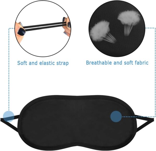 Schlafmaske 30Pcs Augenmaske Seiden Schlafmaske Augenbinde für Damen Herren, Tragbare Schlafbrille mit Gummibänder für Reisen Schichtarbeit（Schwarz） – Bild 4