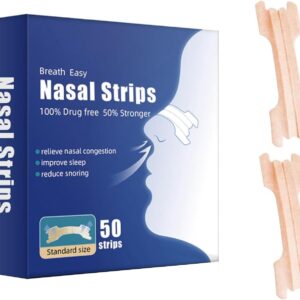 Nasenpflaster Schnarchen, 50 Stück Anti Schnarch Pflaster Nasenpflaster Besser Atmen Lindern Eine Verstopfte Nase Aufgrund Schnupfen Allergien Hilft Schnarchen zu reduzieren,Zum Schlafen und Sport