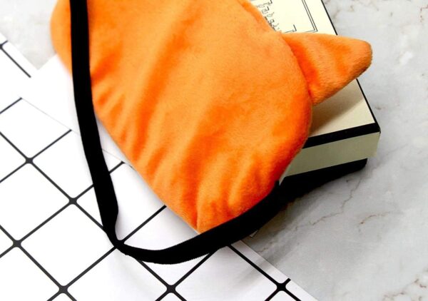 Laahoem Tierschlaf Augenmaske Nette lustige 3D Weiche Flauschige Cartoon Augenmaske Zum Schlafen Reisen Atmungsaktive Lidschattenmaske Kinder Erwachsene Frauen Fox Orange – Bild 4