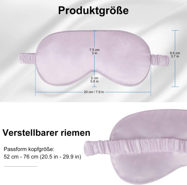 supregear Seiden Schlafmasken, Bequeme Nachtschlaf Seiden Augenmaske Satin Augenabdeckung mit Gummiband für Yoga Reisen Nickerchen Frauen Männer, 4er-Pack, Farblich Sortiert – Bild 2