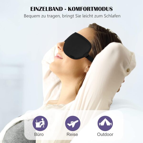 Boniesun Anti-Rutsch-Schlafmaske, Dual-Mode Augenmaske für Frauen und Herren-Verbesserte 2.0 Version Perfekt Lichtblockierung mit 2 Riemen ohne zu rutschen – Bild 4