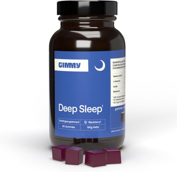 GIMMY Deep Sleep - Vitaminisierte Schlafgummis mit Mit Melatonin, L-Theanin, Baldrian, Vitamin b6, Kamille - um Ihren natürlichen Schlafzyklus zu unterstützen und besser zu schlafen…