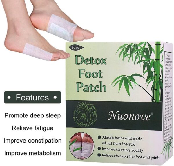 Detox Fußpflaster, Fusspflaster zur Entgiftung, Detox Vitalpflaster gut verträglich, Bambus Pflaster Wellness- Detox-Pflaster zieht die Toxine Spa, Schlaf verbessern, 20pcs – Bild 8