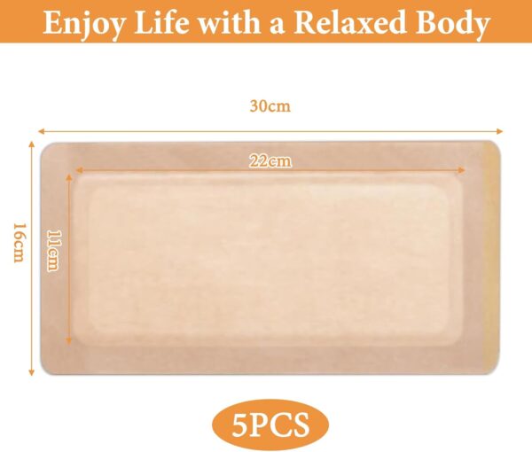 5 Stück Rizinusöl Pflaster,30 * 16cm Castor Oil Pack Wrap,Einweg Castor Oil Wrap,Selbstklebend Rizinusöl Packung,Sehr Saugfähig,Hilft Beim Schlafen,für Bauch Wade Knie Hals und Brust,Ohne Öl – Bild 3