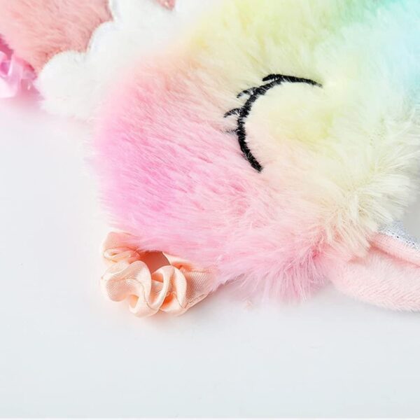 Augenmaske zum Schlafen Annimal Eye Mask Plüsch Cartoon Einhorn für erwachsene Kinder, 3D Süße Augenmaske Einhorn Breathable Eyeshade Ideal für Reisen Nickerchen … (Farbe) – Bild 3