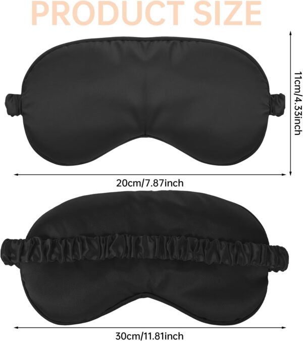 Molain 2 Stück Seidene Schlafmaske Damen, Weiche Seide Schlafmaske Augenmaske mit verstellbarem Riemen Sleep Mask Lichtblockierende Schlafbrille für Pause Reisen, blockiert Licht – Bild 2