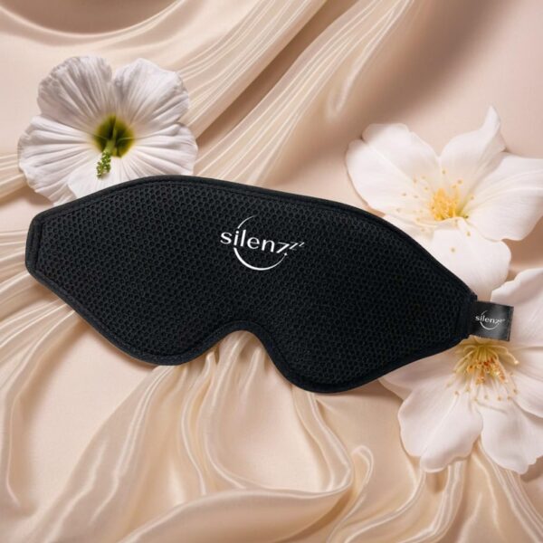 SILENZZZ® Premium Schlafmaske - 3D Augenmaske für Frauen & Herren - Schlafbrille bequem gepolstert für absolute Dunkelheit - Sleep-Mask, Schlaf-Maske schwarz – Bild 4