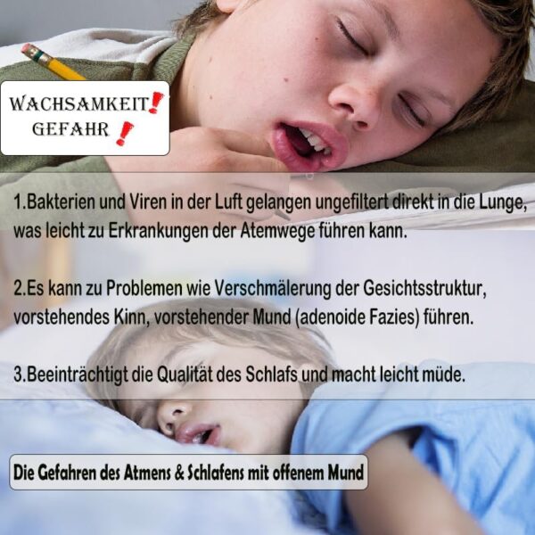 60 Stück Mouth Tape für Kinder,Mouth Tape für Sleeping,Anti Schnarch Pflaster, Mundtapes zum Schlafen,Adenoid-Gesichtskorrektor,Hilft, Schnarchen im Schlaf zu verhindern – Bild 2