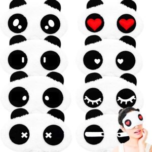 OSUTER 8 Stücke Schlafmaske Plüsch Süß Schlaf Augenmaske Panda Schlafmaske Augenabdeckung für Kinder Mädchen Damen Reisen Nickerchen Nacht