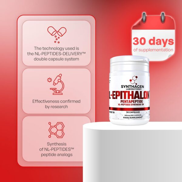 SYNTHAGEN LABORATORIES - NL-EPITHALON - PENTAPEPTID - Zur Verlangsamung des Alterns - Zur Verbesserung der Schlafqualität und der circadianen Rhythmen - Anti-Aging-Peptide - Antioxidative Wirkung – Bild 7