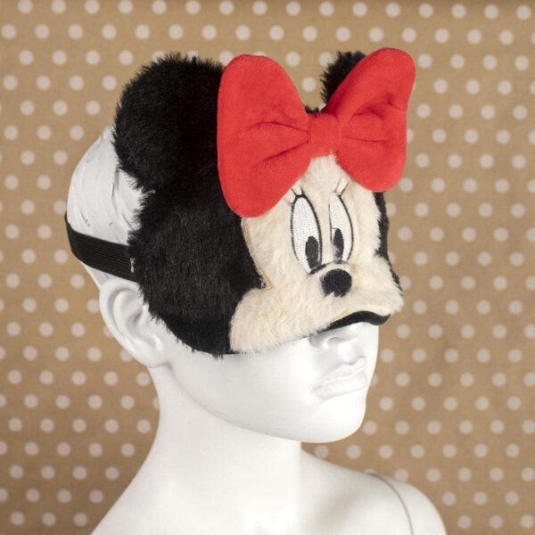 Schlafmaske Erwachsene Schlafmaske aus Weich Plüsch, Flauschige Cartoon, Einstellbare Augenmaske, Schlafmaske mit Mickey Mouse oder Minnie Mouse Maske für Reisen Nickerchen (Minnie Mouse) – Bild 3